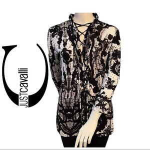 Just Cavalli Lace Up Top Size IT 46 but small cut (would fit Medium)